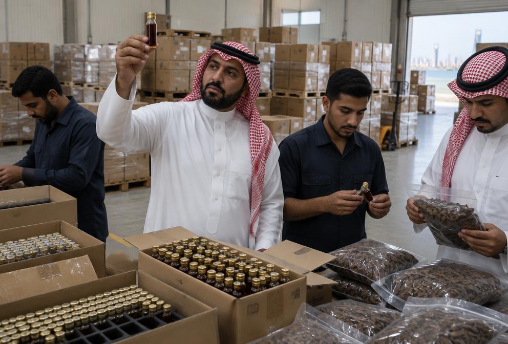 Import goods being received in Saudi Arabia